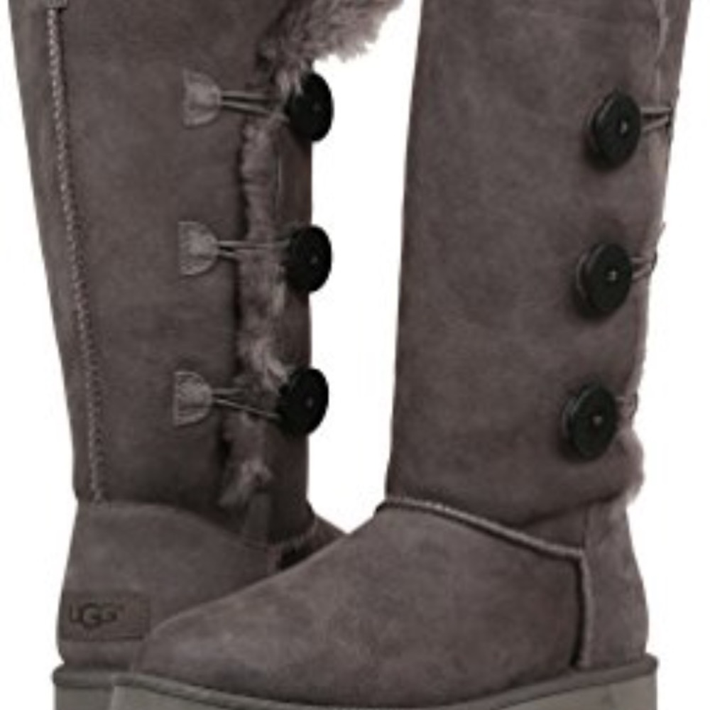 Grey bailey button triplet Uggs